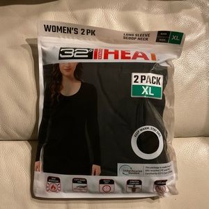 2Pack 32 Degrees Heat Ladies Long Sleeve Scoop Neck Top